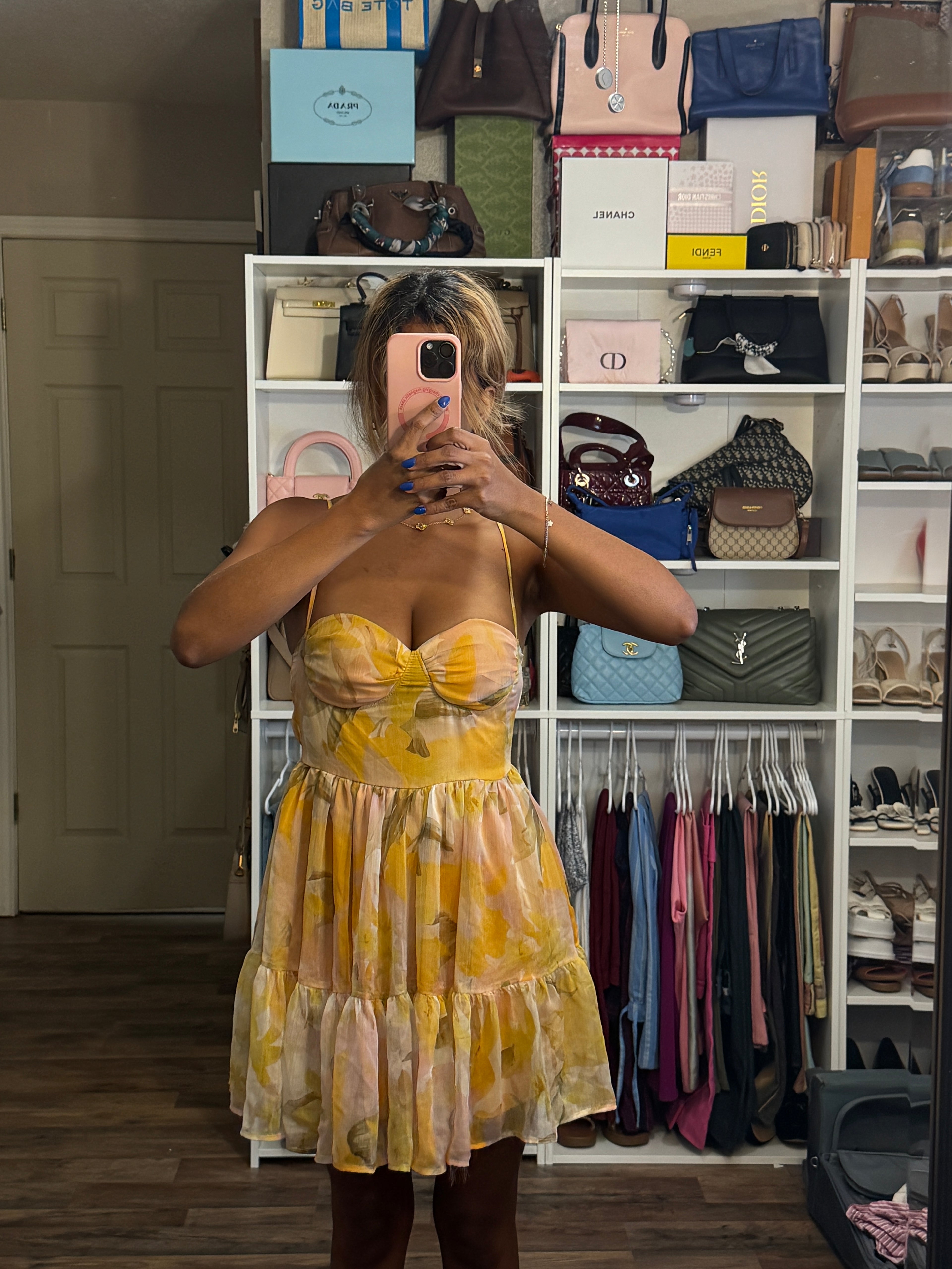 Yellow floral dress